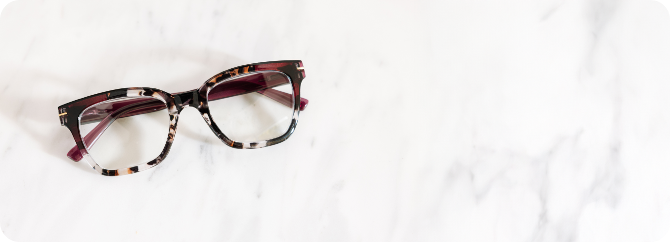 Tortoiseshell glasses on a white background