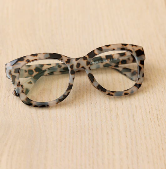 Oversized gray tortoise sot square reading glasses