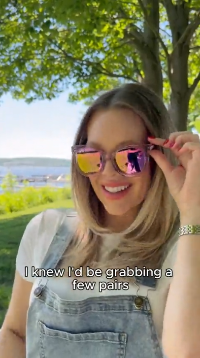 Peepers logging  off pink sunglasses Peepers Logging Out Polarized Sunglasses in Pink | UV  main image 4