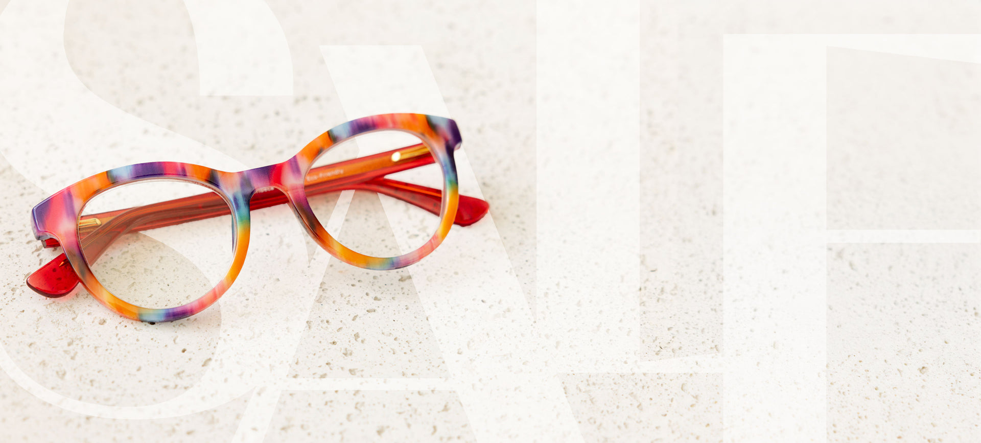 Colorful reading glasses sale banner
