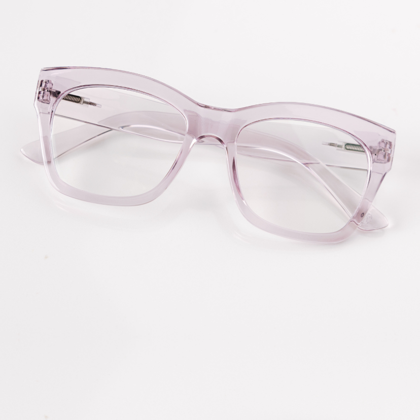 Clear glasses on a white background