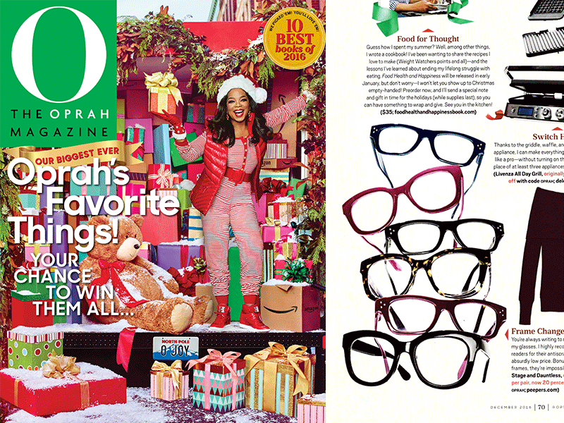 Peepers Chosen for Oprah's Favorite Things 2016 Feature In Oprah Magazine