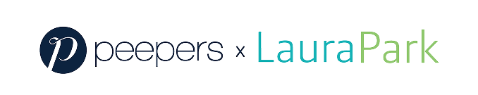 Collaboration logo between Peepers and Laura Park on a white background