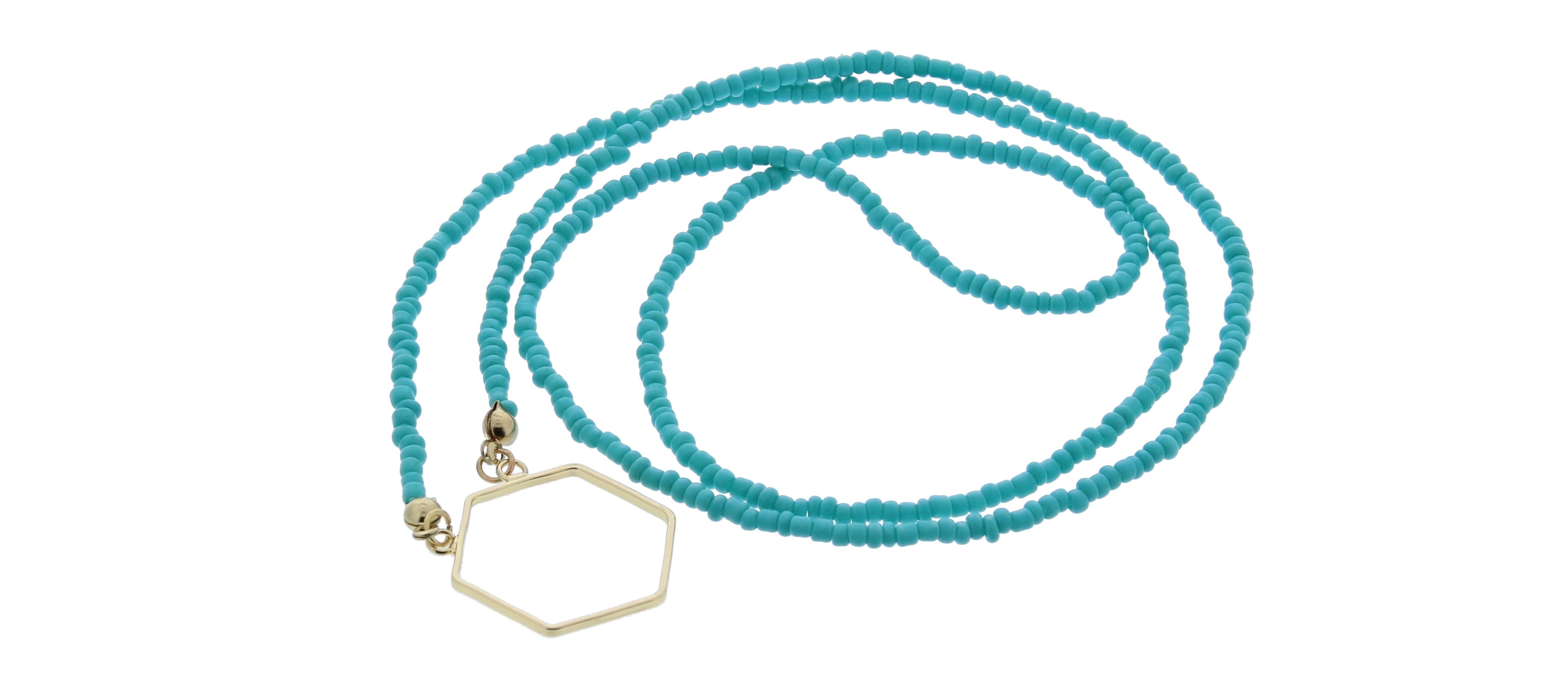 Pebble Hexagon Cord | Peepers by PeeperSpecs - Turquoise / One Size ...